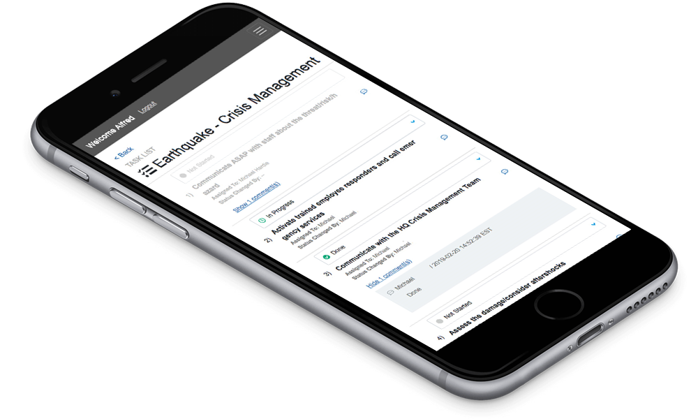 Crisis Management Task Notification Iphone